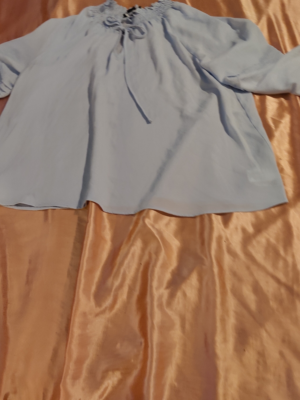Light Blue Peasant Blouse